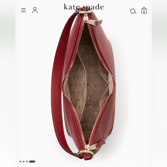 Kate Spade ♠️ New York Zippy Pebbled Leather Shoulder Bag, Red Curran K8140, NWT - Picture 16 of 16
